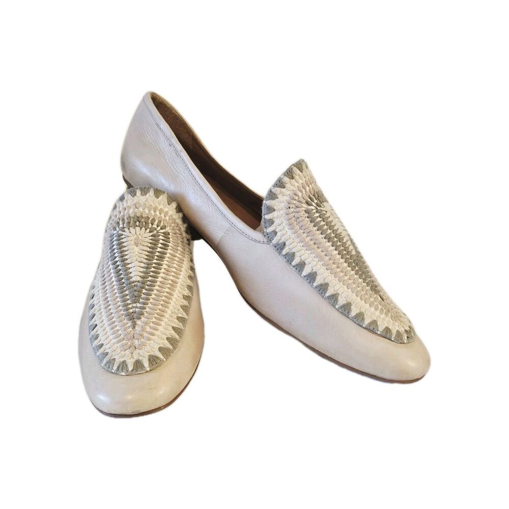 Bernardo Men's Size 11M Beige Leather Whipstitch Mules - Picture 2 of 10